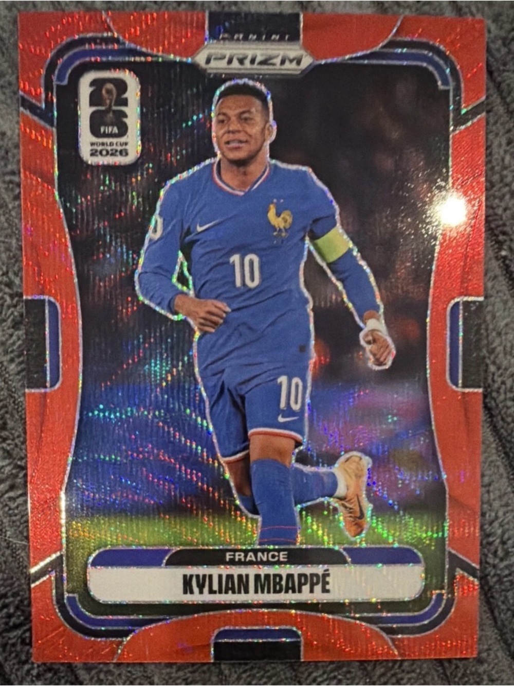 Panini 2026 Prizm FIFA World Cup Kylian Mbappe France #40 Red Wave /39